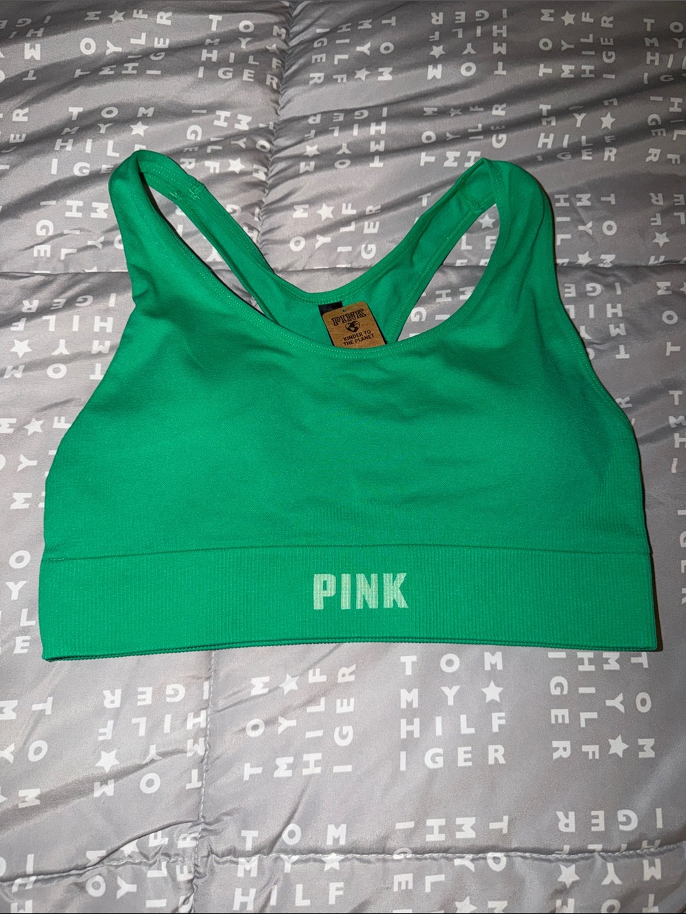 PINK Victoria's Secret Bright Green Racerback Sports Bra